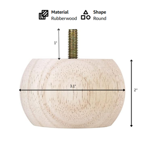 Pieds de meubles en bois massif modernes Pieds de soutien de remplacement robustes Canapé-lit Conception facile à installer Atelier de salon en bois - Product Image 2