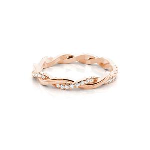 Bague de fiançailles et de mariage classique de luxe en or rose 14K 18K avec diamant Moissanite VVS certifié IGI, incrustation unisexe, bagues fines - Product Image 4