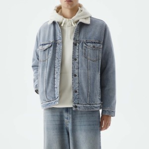 Veste en jean pour homme, style nouveau, grande taille, style décontracté, respirante, mode, denim uni, veste de pluie en denim personnalisée pour garçons - Product Image 2