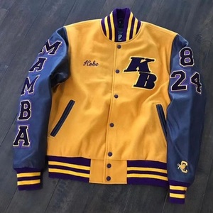 Oem Haute Qualité Écusson Broderie Hommes Collège Personnalisé Blouson de Baseball Blouson universitaire Letterman à Manches en Cuir Grande Taille - Product Image 1