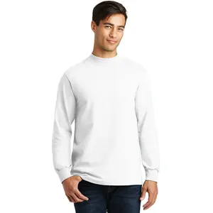 คอเต่าจําลองพอร์ตแอนด์ บริษัท (PC61M) สีขาว 4XL UltraClub เสื้อยืดแขนยาวผู้ชายเย็นแห้ง | สีขาว