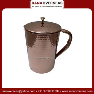 Top on Demand Handmade Hammered Copper Water Jug With Lid Knob & Handle for Bulk Quantity Selling - Product Image 3