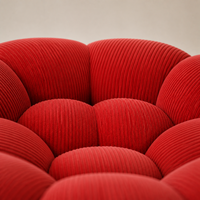 Fauteuil lounge personnalisé à pétales rouges, fauteuil d'appoint moderne pour salon, fauteuil rembourré doux pour hôtel, villa