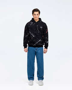 Sudadera con Capucha de Forro Polar para Hombre, Estilo Urbano, Color Sólido, 100% Algodón, Corte Holgado, Ecológica - Product Image 2