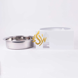 Plato de frotamiento de Hotel de lujo Color blanco y plateado Servidor de buffet Exhibición de alimentos Platos de frotamiento Diseño de lujo Utensilios de cocina hechos a mano - Product Image 5