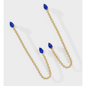 Chaîne d'oreille en saphir, accessoire pour cheveux - Product Image 3