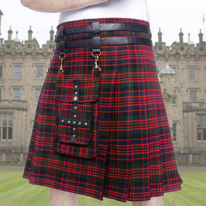 Kilts utilitaires hybrides ajustables Macdonald Tartan de 16 oz pour hommes avec poche avant amovible OEM ODM - Product Image 3