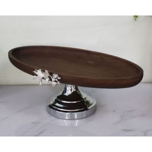 Soporte de pastel de madera de forma cuadrada de diseño estándar con soporte de Metal Venta caliente Fiestas DE BODA Exhibición de pastel Cupcake Sweet Holder - Product Image 2