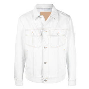 Veste en jean classique et décontractée à col montant pour hommes, veste à capuche à la mode, style 100% coton, vêtements d'hiver fantaisie - Product Image 1