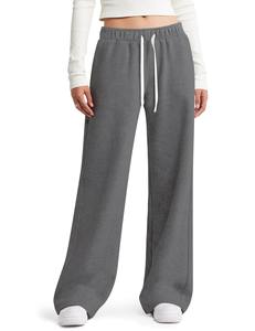 Custom Factory Supply Winter Yoga Pant Regular <b>Joggers</b> <b>Women</b> Fashion Knitted Wide Leg Pants Mid Waist Sweatpants 100% Cotton - Product Image 6