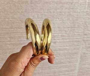 High Quality <b>silver</b> and Gold Plated Brass Cuff <b>Bangle</b> Simple Plain Design Modern Jewelry Bracelet Customized for Women and Girls - Product Image 4