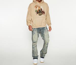 Sudaderas con capucha transpirables de algodón orgánico 100% para hombre, ropa de calle de mezcla de algodón básico, sudaderas con capucha de diseño personalizado de Color sólido para adultos - Product Image 3