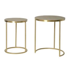 Mesas Nido Doradas con Acabado Electrochapado, Mejor Precio, Juego de 2 Mesas para Dormitorio o Sala de Estar, Decoración Moderna para el Hogar - Product Image 2