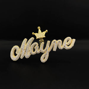 Pendentif personnalisé en acier inoxydable de qualité supérieure, hip-hop, serti de diamants CZ glacés - Product Image 1