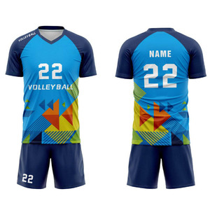 Uniforme de voleibol personalizado con impresión por sublimación, textura transpirable y ligera, ideal para torneos y ropa deportiva. - Product Image 1