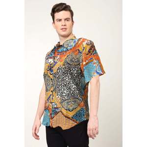 <b>Men's</b> Designer <b>party</b> and festival Animal Printed <b>Shirt</b>, Colorful Polyester Casual Wear Summer Outings or Unique Gift for Him - Product Image 2