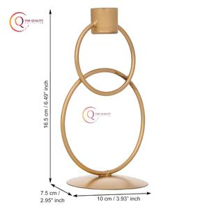 Bougeoir de table en métal fait à la main couleur or fil de fer fait de haute qualité mariage et fêtes fournitures uniques de pot de bougie - Product Image 6