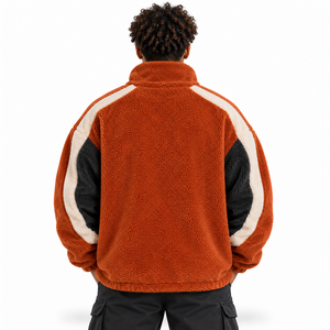 <b>Men</b> Loose Fit <b>Sherpa</b> <b>Jacket</b> Offers Flexible Movement Soft Polar Fabric And Cozy Warmth For Everyday Casual And Winter Streetwear - Product Image 3