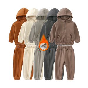 OEM Children Hooded Pullover Tracksuit Toddler <b>Boys</b> Girls Sweatshirt and Pants Outfits Winter 2 Piece Sweatsuit Set 2025 - Product Image 2