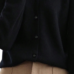 Womens Winter Solid Soft Knit <b>Cardigan</b> <b>Sweater</b> Long Sleeve Button Front Crew Neck Casual Elegant Lightweight Fashion Clothing - Product Image 5