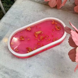 Resin <b>Decorative</b> Tray in Multiple Colors Cosmetic Organizer Home <b>Decor</b> Oval Resin Tray Vanity Tray High Quality - Product Image 5