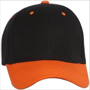 Gorra de béisbol Gorra de calle deportiva con bordado personalizado Tela duradera Gorra de béisbol ajustable en dos tonos, Negro Naranja - Product Image 3