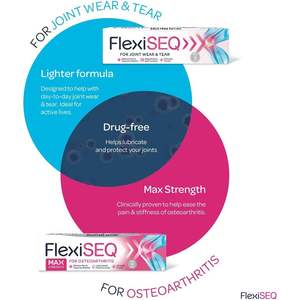 Gel Tópico FlexiSEQ Max Strength 50g Sin Medicamentos, Gel Eficaz para el Alivio del Dolor Articular, Variaciones en el Empaque para Soporte de Ortesis - Product Image 2