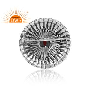 Gran Venta de broche de piedras preciosas de granate natural de plata esterlina oxidada fabricante de joyería personalizada - Product Image 3