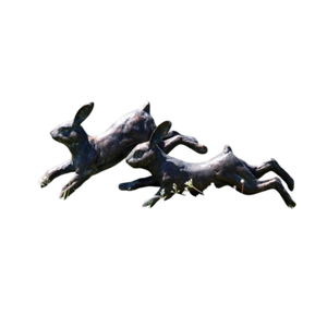 Lot de 2 ornements de jardin cerf des marais et cerf debout en métal noir pour ornements d'animaux décoratifs de jardin extérieur - Product Image 3