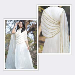 Boutique indienne Zipper Style robe en georgette semi-cousue avec manches fantaisie travail tenue décontractée en été disponible à la vente - Product Image 6