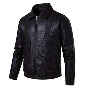 Chaquetas de Cuero PU de Moda para Hombre, Chaqueta de Cuero de Primera Calidad con Cremallera para Hombre, Personalización OEM, Venta al por Mayor, Chaqueta de Secado Rápido para Hombre - Product Image 5