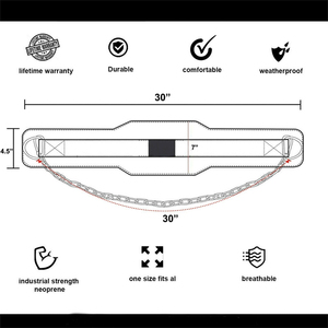 2025 New Design Neoprene Dip <b>Belt</b> with 32" <b>Chain</b> for Pullups and Bodybuilding Workouts Fitness Squat Weight Lifting Dipping <b>Belt</b> - Product Image 6