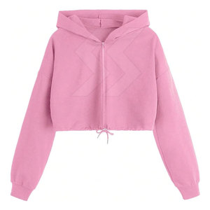 เสื้อฮู้ดเอวลอยสำหรับผู้หญิงเสื้อมีฮู้ดผ้าฟลีซระบายอากาศได้ดีดีไซน์ตามสั่ง - Product Image 1