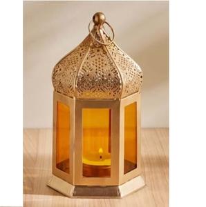 Lanterne en métal finition antique pour la décoration de la maison, de l'hôtel, lanterne de table, décoration de balcon, lanterne à bougie suspendue, lot de 2 - Product Image 6