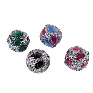 Silver Gemstone Beaded <b>Charm</b> <b>Beads</b> for <b>Bracelets</b> & Jewelry Loose Gemstones Product - Product Image 1