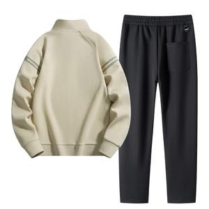 Conjunto de 2 Piezas de Sudadera y Pantalones Unisex, Talla Grande, Casual, Moderno, con Capucha, Cálido para Invierno, Manga Larga, Felpa, Traje Deportivo - Product Image 6