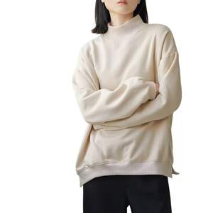 Dusty Rose Pink Women Mock Neck Sweatshirt Soft Long Sleeve Fleece <b>Pullover</b> Feminine Loose Fit <b>Jumper</b> For Winter Comfort - Product Image 2