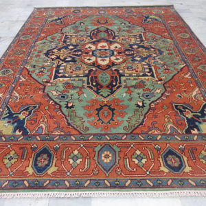 Juegos de alfombras de área Hariz de algodón clásico anudado a mano persa tradicional de alta calidad, patrón Floral antideslizante para mascotas - Product Image 1