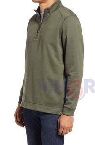 Vêtements de luxe de haute qualité pour hommes Design personnalisé 100% coton Pull à fermeture éclair à manches longues Sweatshirts à prix abordable - Product Image 3