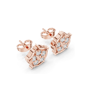 0.35 CT Lab Diamond Floral <b>Stud</b> <b>Earrings</b> for Women VVSVS EF Clarity 18KT, 14KT, 10KT Gold & 925 <b>Silver</b> White, Yellow, - Product Image 4