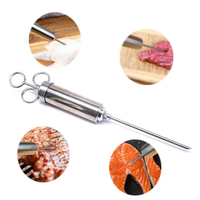 Ensemble d'injecteurs d'assaisonnement en acier inoxydable Outil multi-aiguilles Cuisine industrielle Saveur Injection de viande Mariner Cuisson fiable