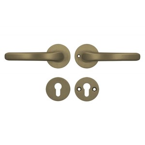 Tirador de Puerta Axa DIANA Escudo Redondo + Escudo PZ 3ra Clase, color F4-Oro Antiguo - Product Image 4