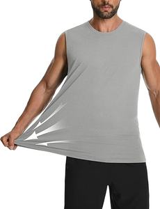 Nouveau Logo personnalisé hommes Sport chemise maille course sans manches 100% coton T-shirt pour hommes coupe ample imprimé entraînement sans manches T-shirt - Product Image 6