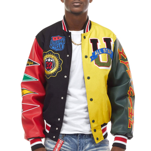 Vestes universitaires à broderie pour hommes, chaudes pour l'hiver, avec col montant, style High Street, veste au meilleur prix - Product Image 1