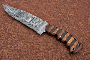 มีดทำครัวเหล็กดามัสกัสทำด้วยมือความสามารถในการตัดผักด้วยปลอกหนัง - Product Image 6