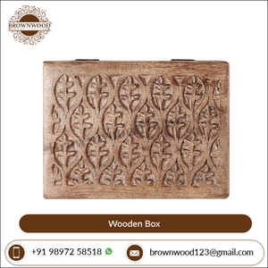 Fabricant en gros de quantité de boîte sculptée à la main en bois de manguier au design moderne de bonne qualité à bas prix - Product Image 3