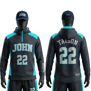 Mens Lacrosse Hoodie 220 GSM Breathable Polyester Mesh Light Grey Navy Print Ribbed Hem Cuffs Custom <b>Name</b> Number Print - Product Image 5