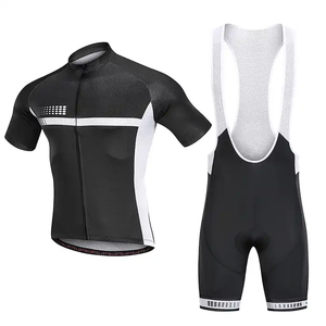 Black <b>White</b> Full <b>Zip</b> <b>Up</b> Cycling Uniform Full Sublimation Printed 100% Polyester Lightweight Quick Dry Cycling Sets - Product Image 1