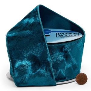 Solid Style <b>Brushed</b> Velvet <b>Wired</b> Ribbon Luxury Floral Organza Silk for Christmas Birthday Gift Wrapping Decoration Spool Type - Product Image 2