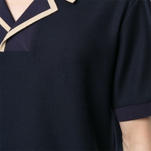 เสื้อไม่มีรอยต่อแขนสั้นสำหรับผู้ชายเสื้อคอตต้อน100% ถักแบบเรียบระบายอากาศได้พอดีกับกอล์ฟ - Product Image 5